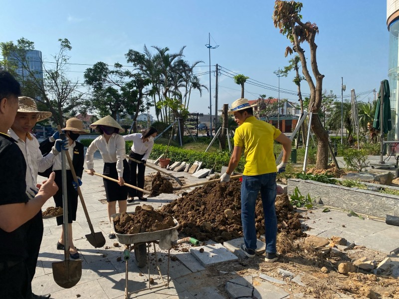 Để thực hiện đề án “Thành phố của hoa” của UBND thành phố, trong thời gian qua Đảng ủy – HĐND- UBND – Uỷ ban MTTQ phường đã nỗ lực ra quân trồng cây, trồng hoa nhằm khôi phục cảnh quan và xây dựng thành phố hoa